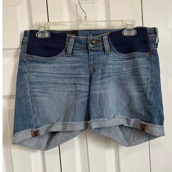 J. Crew Maternity Side Panel Cuffed Jean Shorts Size 27 - Picture 1 of 5